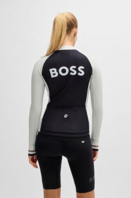 BOSS x ASSOS thermal jersey with contrast back, Light Beige