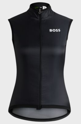BOSS x ASSOS lightweight wind vest with ultra-packable design, Black