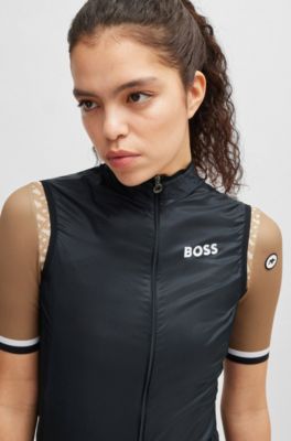 BOSS x ASSOS lightweight wind vest with ultra-packable design, Black