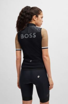 BOSS x ASSOS lightweight wind vest with ultra-packable design, Black