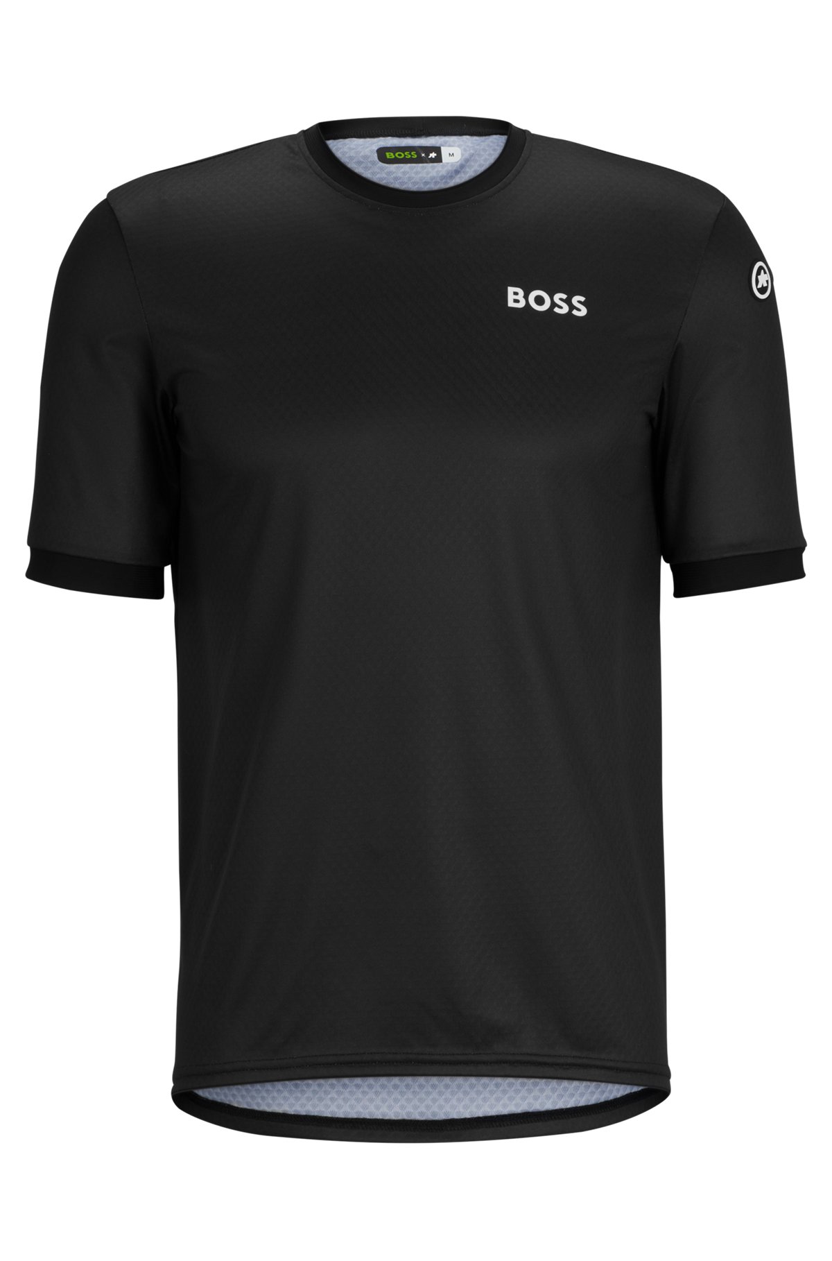 BOSS x ASSOS regular-fit UPF35 jersey top with branding, Black