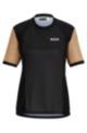 BOSS x ASSOS regular-fit top van UPF35-jersey met merkaccent, Zwart