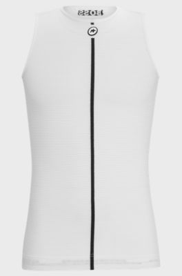 BOSS x ASSOS sleeveless cooling base layer with branding, White