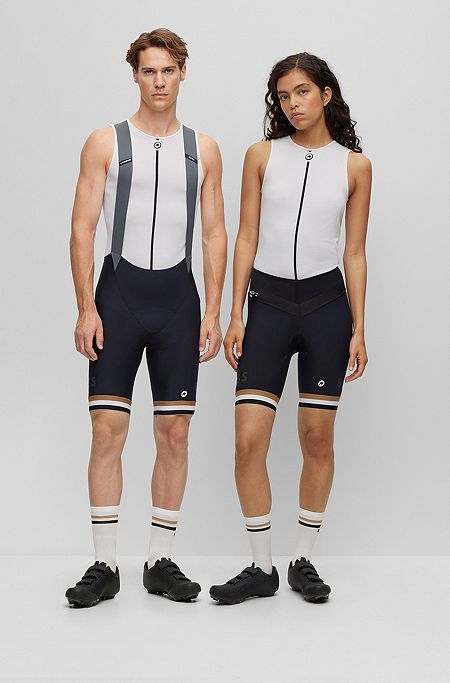 BOSS x ASSOS sleeveless cooling base layer with branding, White