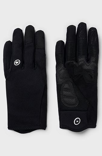 BOSS x ASSOS supportive full-finger gloves with 3D mesh palm, Black