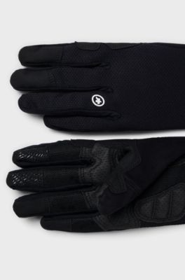 BOSS x ASSOS supportive full-finger gloves with 3D mesh palm, Black