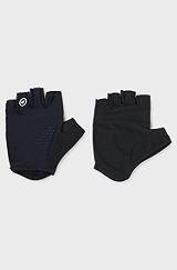 BOSS x ASSOS fingerless cycling gloves with padded palm, Black