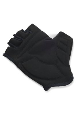 BOSS x ASSOS fingerless cycling gloves with padded palm, Black