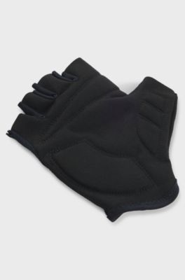 BOSS x ASSOS fingerless cycling gloves with padded palm, Black