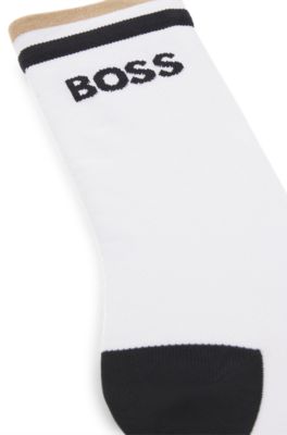 BOSS x ASSOS moisture-wicking cycling socks with seamless construction, White