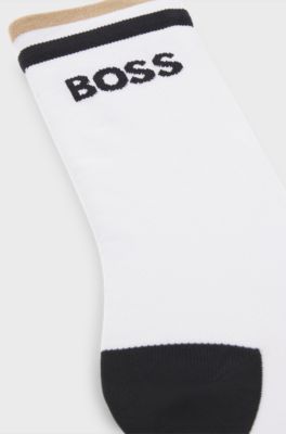 BOSS x ASSOS moisture-wicking cycling socks with seamless construction, White