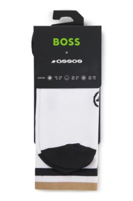 BOSS x ASSOS moisture-wicking cycling socks with seamless construction, White