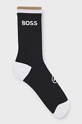 BOSS x ASSOS moisture-wicking cycling socks with seamless construction, White