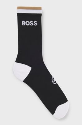 BOSS x ASSOS moisture-wicking cycling socks with seamless construction, Black