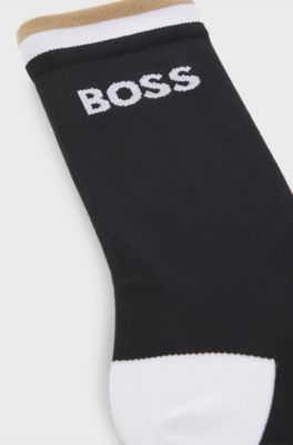 BOSS x ASSOS moisture-wicking cycling socks with seamless construction, Black