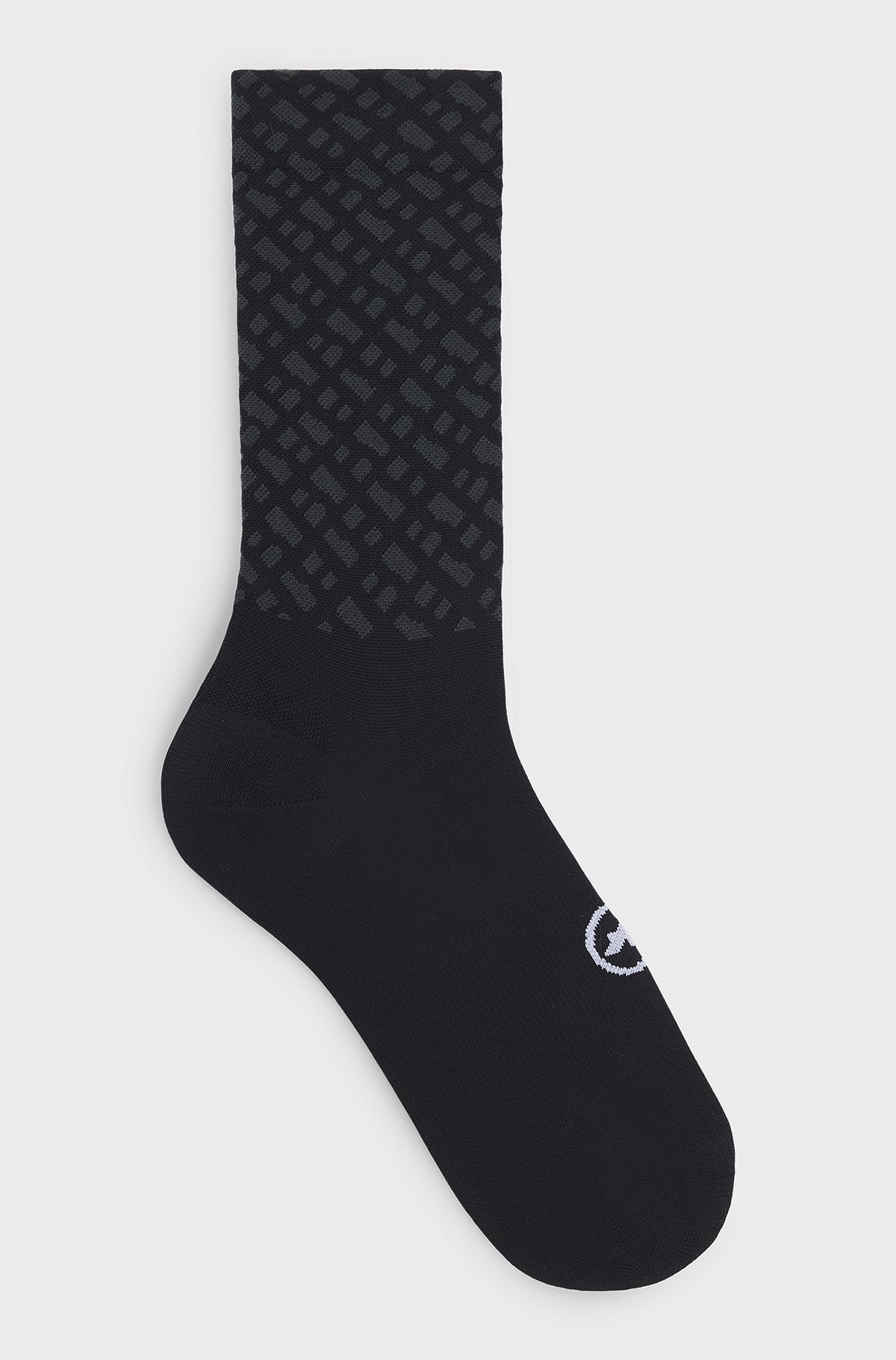 BOSS x ASSOS moisture-wicking cycling socks with seamless construction, Black