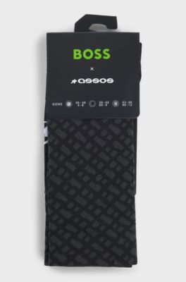 BOSS x ASSOS moisture-wicking cycling socks with seamless construction, Black