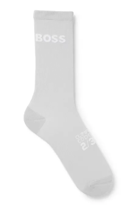 BOSS x ASSOS beige lightly insulated cycling socks