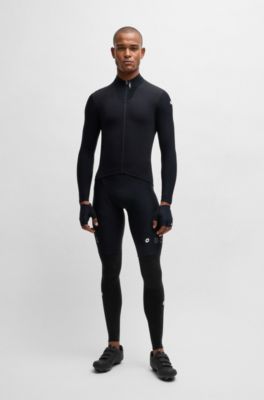 BOSS x ASSOS thermal leg warmers with logo details, Black