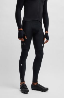 BOSS x ASSOS thermal leg warmers with logo details, Black