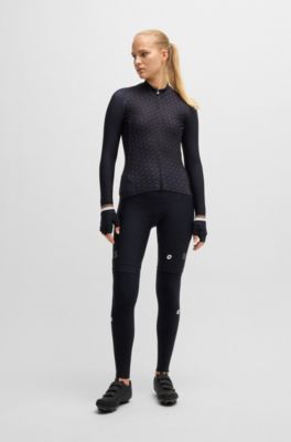 BOSS x ASSOS thermal leg warmers with logo details, Black