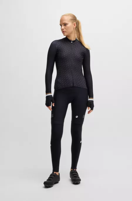 BOSS x ASSOS thermal leg warmers with logo details