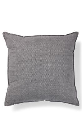 Printed cushion with logo and signature stripe, Grey
