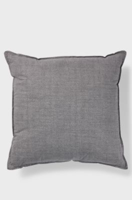 Cushion with signature stripe and logo, Grey