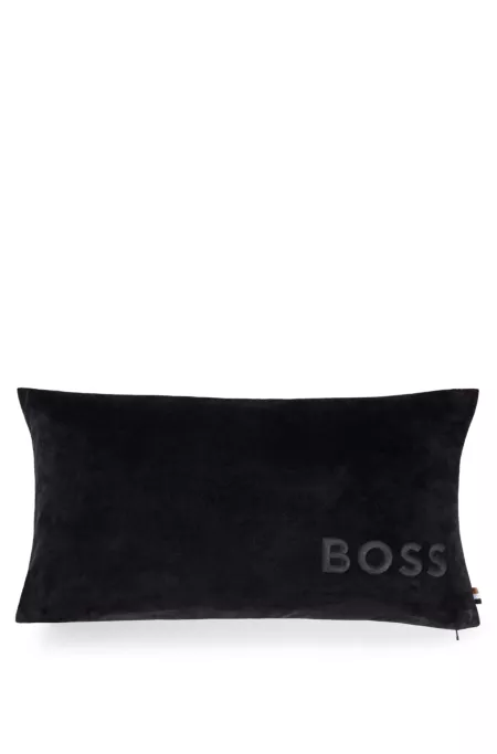 Logo-embroidered cushion cover in a cotton blend