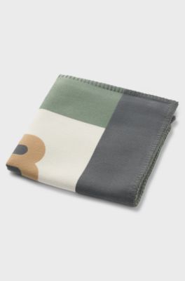 Jacquard cushion cover with whipstitching, Dark Grey