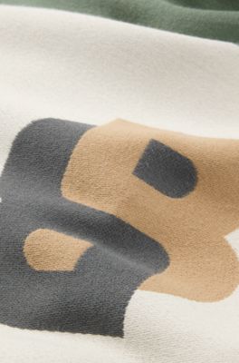 Jacquard kussenhoes met overhandse stiksels, Donkergrijs