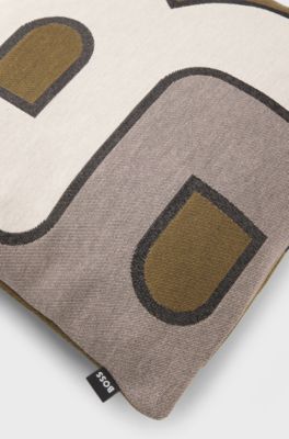 Copricuscino con monogramma Double B, Kaki