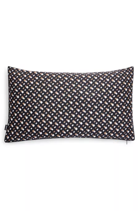 Monogram-print cushion cover in silk
