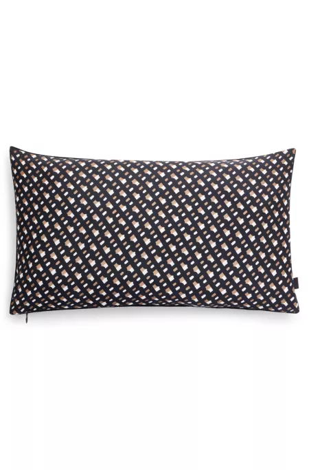 Monogram-print cushion cover in silk