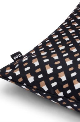 Funda de coj&iacute;n de seda con estampado de monogramas, Fantas&iacute;a