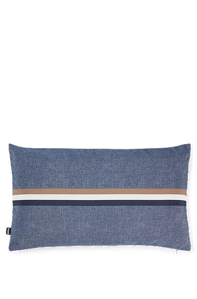 Waterproof outdoor cushion cover with signature stripe, Blue