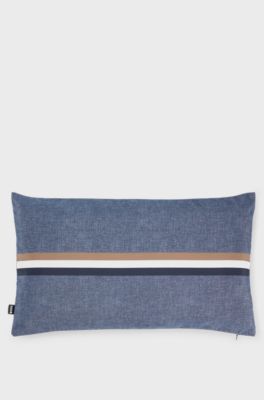 Waterproof outdoor cushion cover with signature stripe, Blue