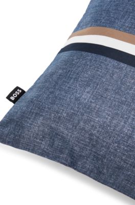 Waterproof outdoor cushion cover with signature stripe, Blue