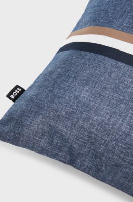 Waterproof outdoor cushion cover with signature stripe, Blue