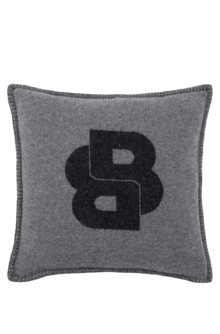 Wool-blend cushion cover with Double B monogram