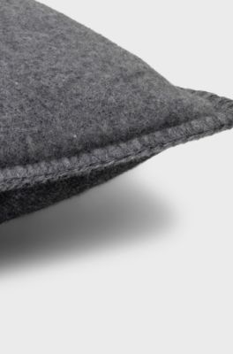 Wool-blend cushion cover with Double B monogram, Dark Grey