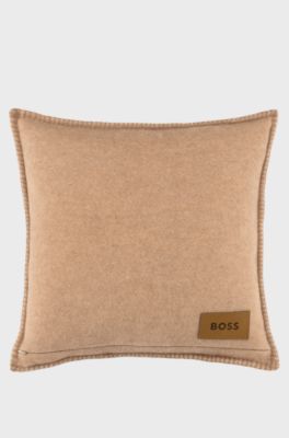Funda de coj&iacute;n de mezcla de lana con monograma Double B, Beige