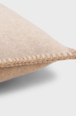 Wool-blend cushion cover with Double B monogram, Beige