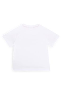 Kids' T-shirt in cotton with box-logo print, White