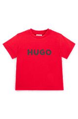 T-shirt til børn i bomuldsjersey med logoprint, Rød