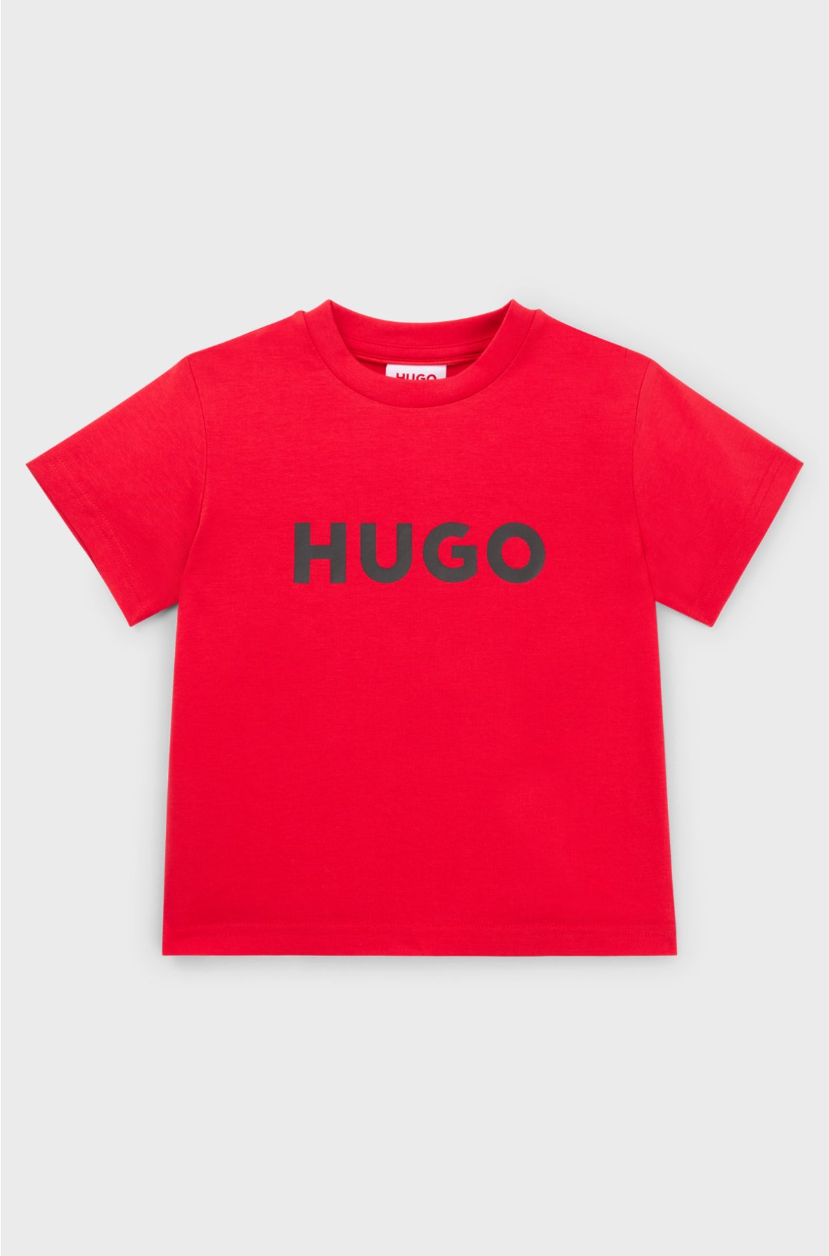 Kids' T-shirt in cotton jersey with logo print, Red
