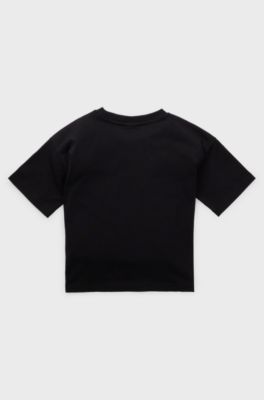 Kids' T-shirt in cotton with logo print, Black