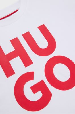 Kids' T-shirt in cotton with logo print, White