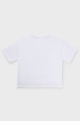 Kids' T-shirt in cotton with logo print, White
