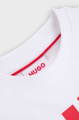 Kids' T-shirt in cotton with logo print, White